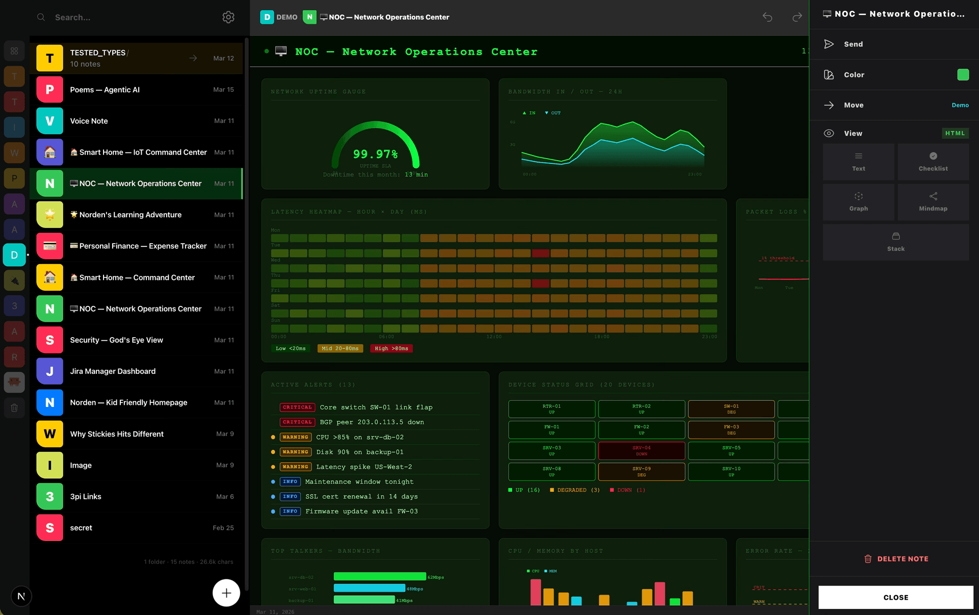 Stickies App (HTML Render)